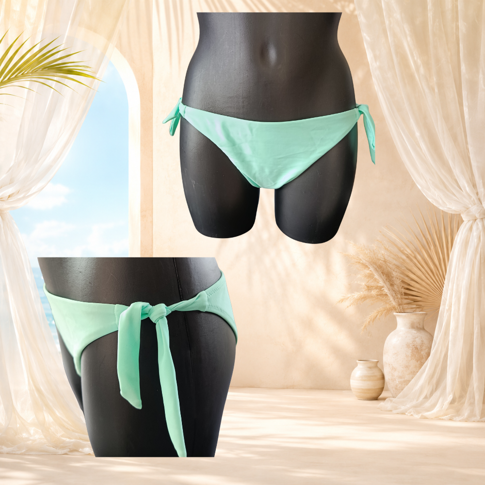 Bikini bandeau à franges bohèmes vert menthe