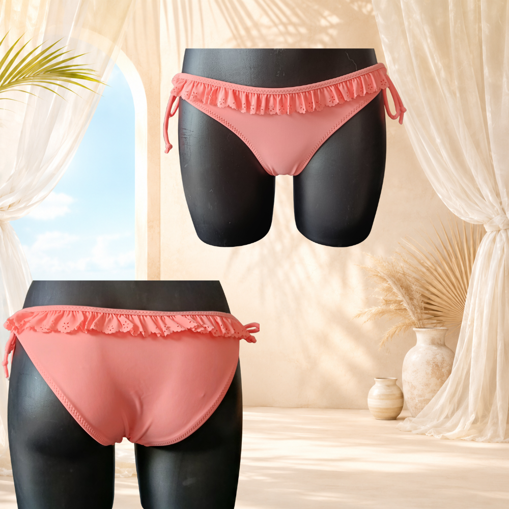 Bikini corail à volants