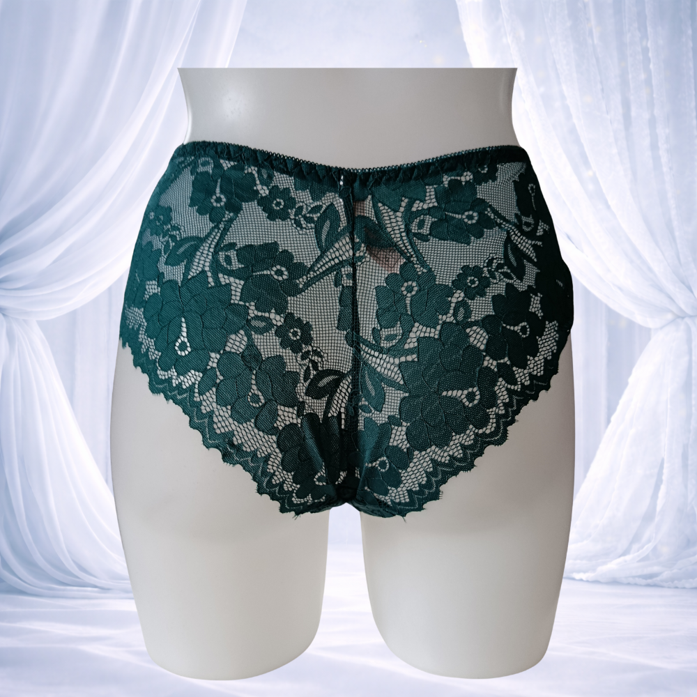 Ensemble vert émeraude en dentelle avec armatures – Spécial bonnet D