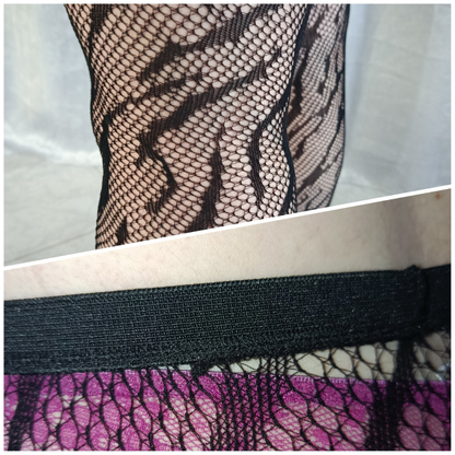 Collant résille à motif zèbre