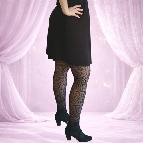 Collant fantaisie zebre grande taille