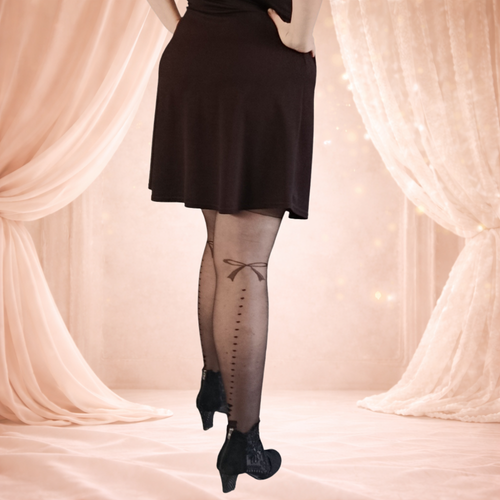 Collant Fantasie motif neaud et cœur