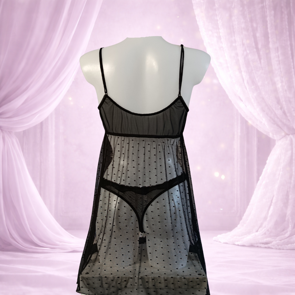 Nuisette Dentelle brodé et voile modèle Perfect marque SAWREN