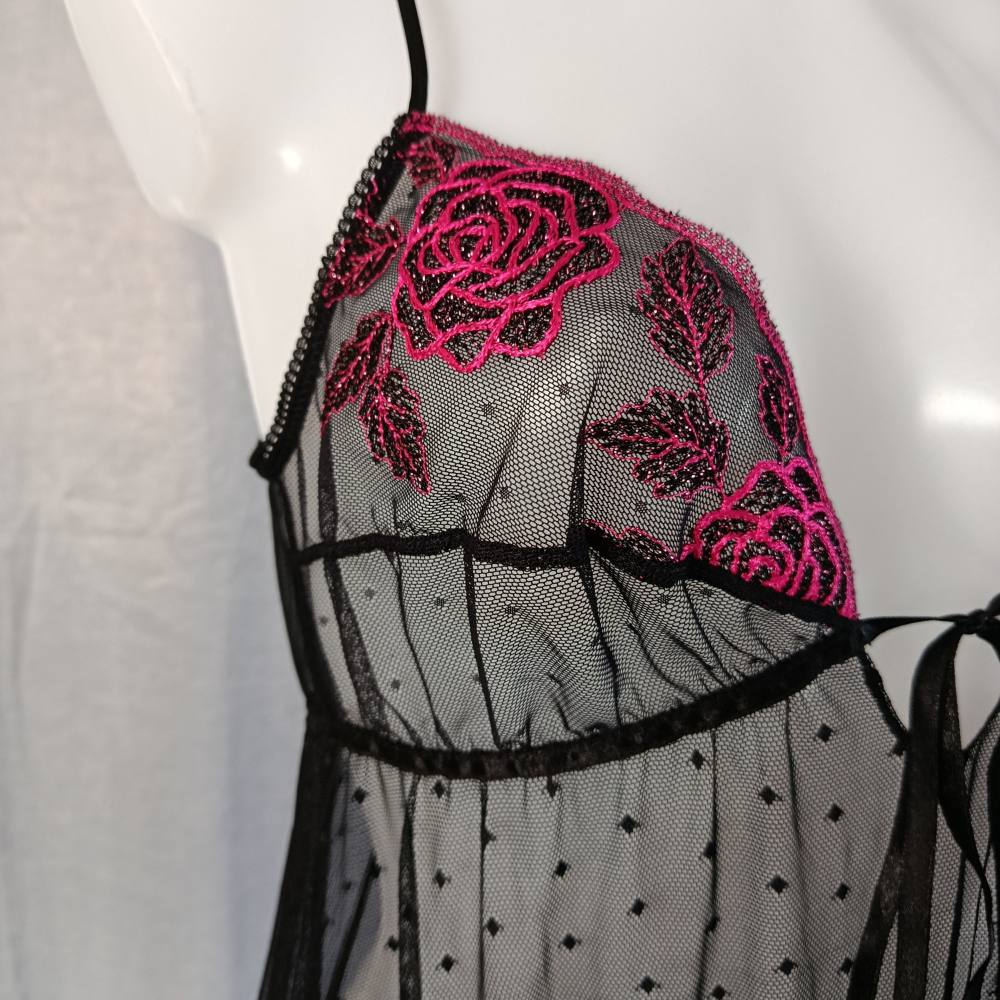 Nuisette Dentelle brodé et voile modèle Perfect marque SAWREN