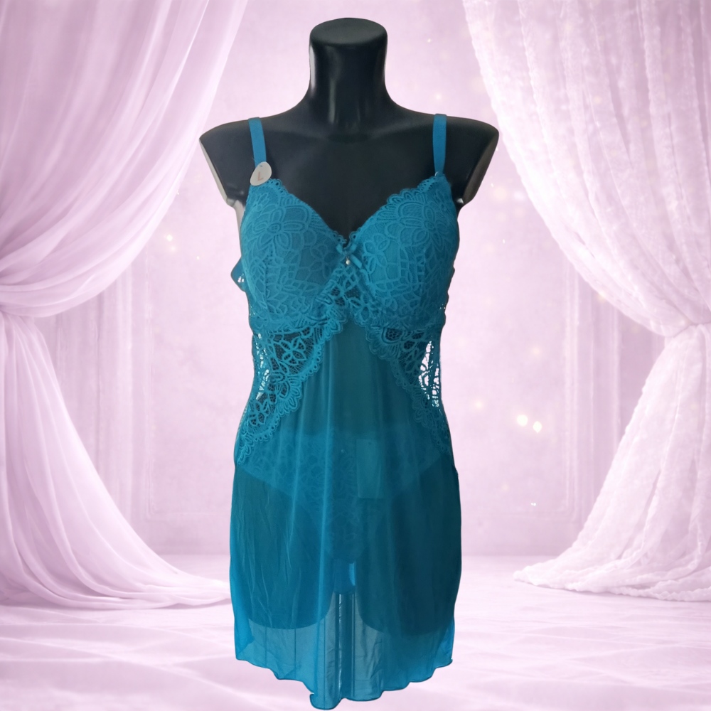 Nuisette bleu turquoise – grande taille et grand bonnet