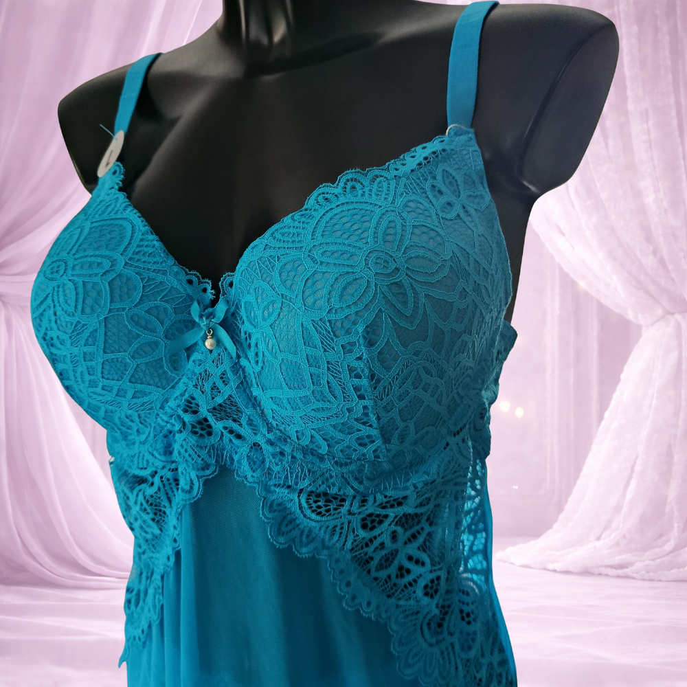 Nuisette bleu turquoise – grande taille et grand bonnet