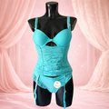 Ensemble Corset et string Emeraude