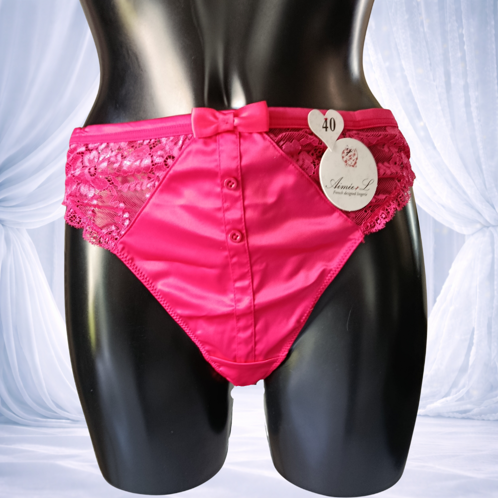 Ensemble 3 pièces rose fushia - satin