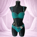 Ensemble 2 pièces – nœuds délicats & string assorti Vert